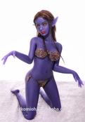 Komioh custom 4.43 ft monster manga cosplay low price tpe oral blue skin 135cm elf real sex doll for men by automatic woman